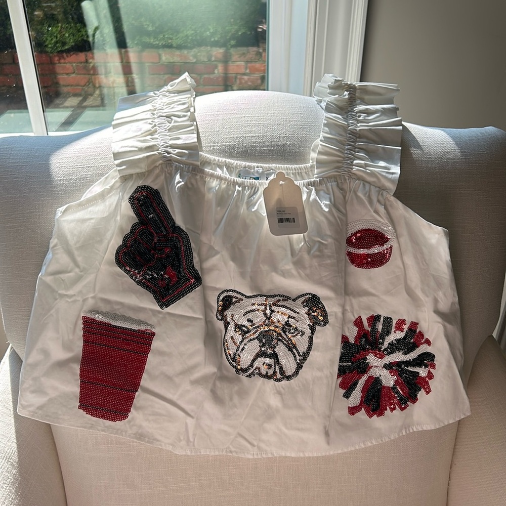Never worn. With tags. UGA game day top. XS
